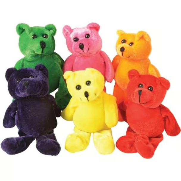 Assorted Neon Colored Plush Beanbag Bears