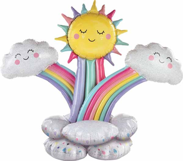 Rainbow Sun & Clouds Stacker Balloon