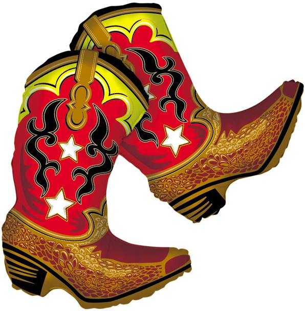 QualatexBalloons 36" Dancing Cowboy Boots Western Foil Balloon Party Decor