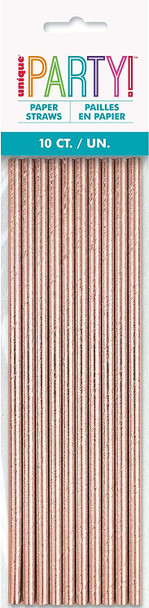 Rose Gold Metallic Paper Straws