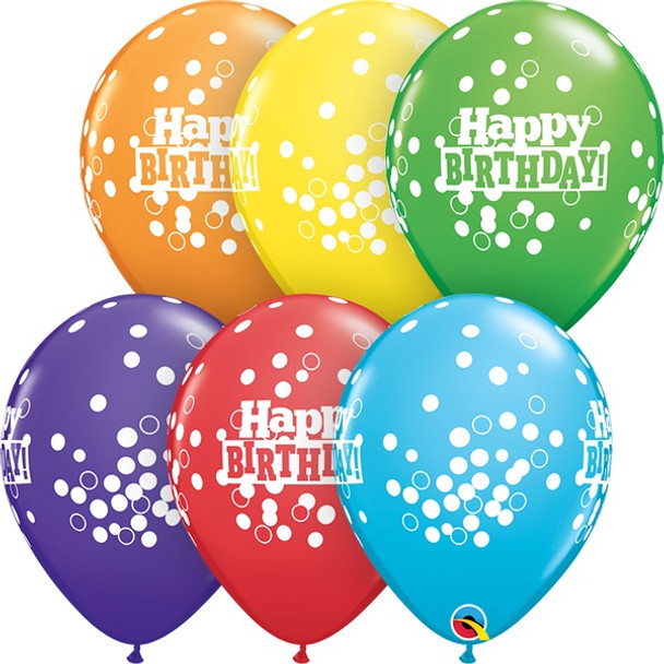 Rainbow Dots Birthday Balloons