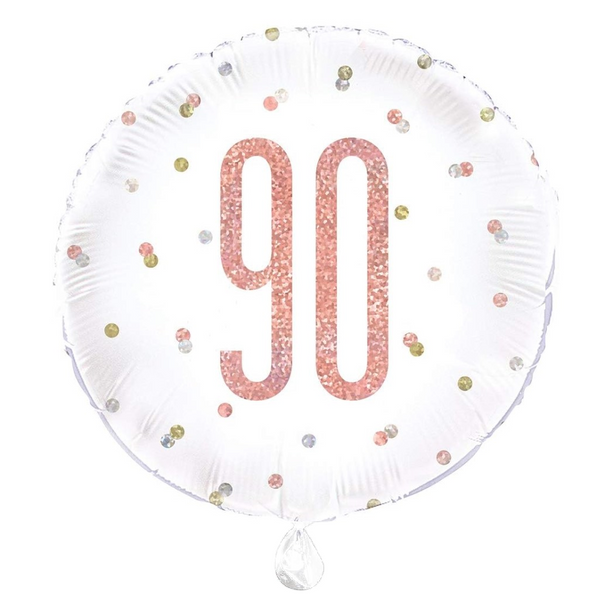 Age 90 rose gold birthday balloon