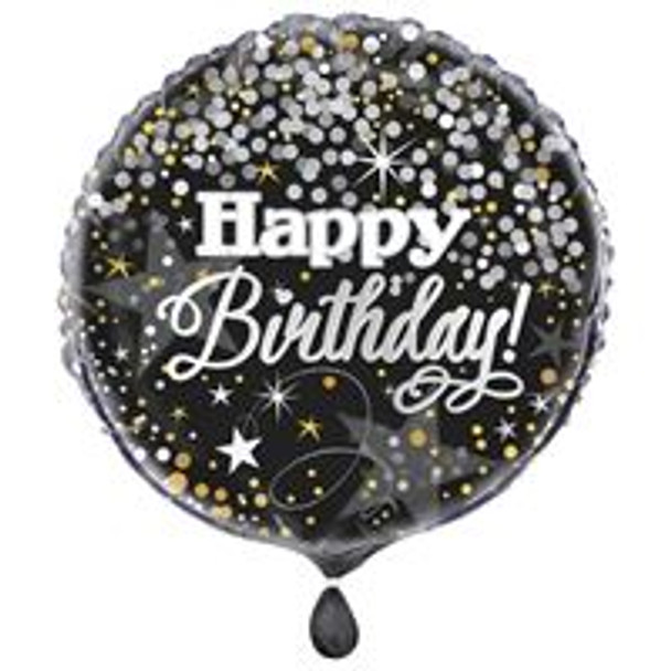 Glittering Birthday Round Foil Balloon 18"