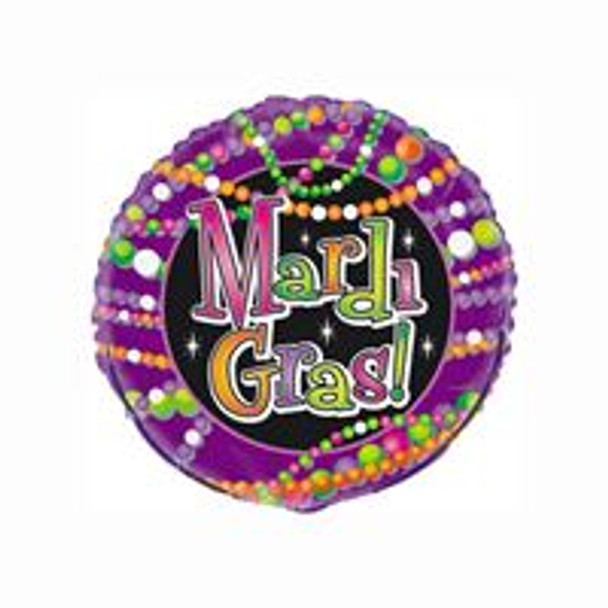 Mardi Gras Beads Round Foil Balloon 18  Bulk"