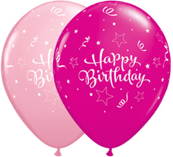 Pink Or Wild Berry Birthday Party Balloons