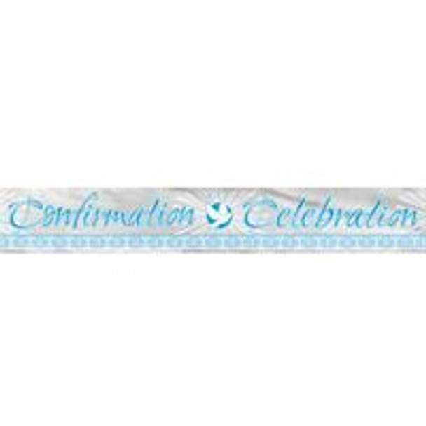Foil Blue Radiant Cross Confirmation" Banner  12 ft"