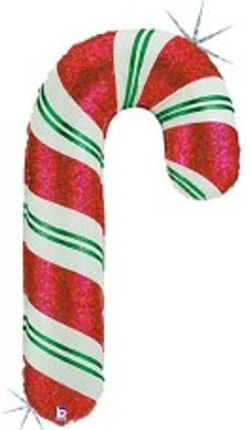 60" Holiday Christmas Candy Cane Supershape Foil Balloon