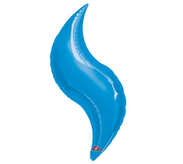 Blue Curve Foil Balloon 42"