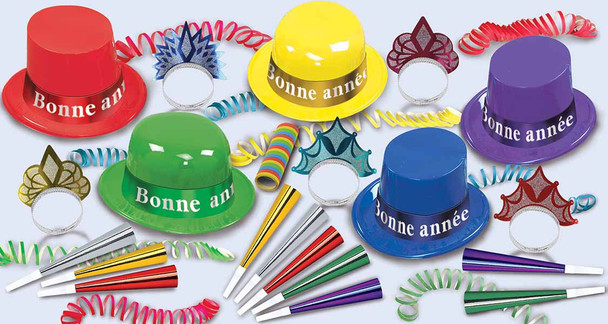 Colorful - and - Bright-  Bonne - Annee - New - Year's - Eve - Party - Kit - For - 10 - Canada - USA - Quebec -