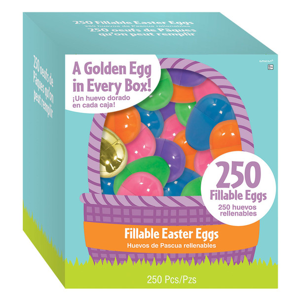 Box Full Of Plastic Easter Eggs for Hunt