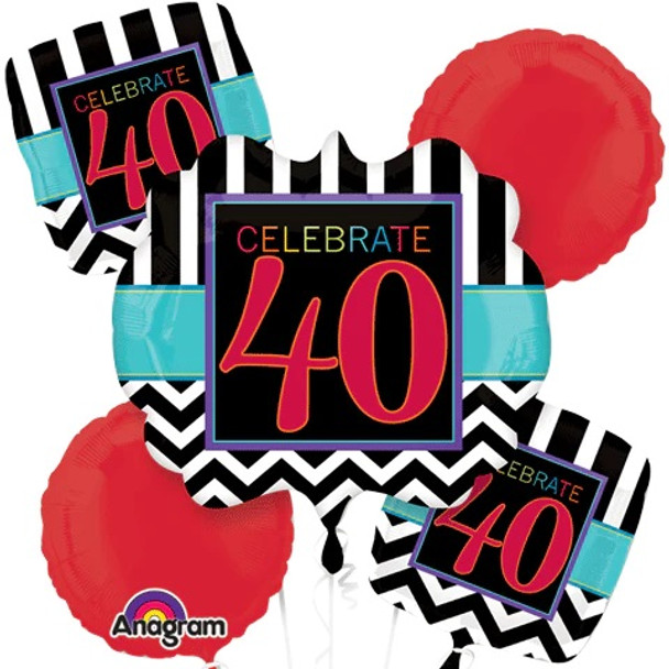 Celebrate 40 Birthday Balloon Bouquet