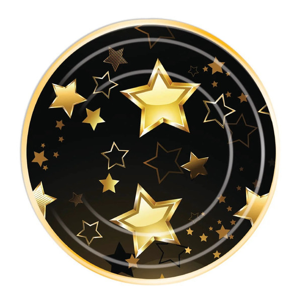 Gold stars large paper plates