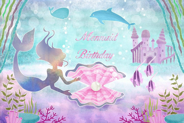 Under The Sea Birthday Mermaid Backdrop