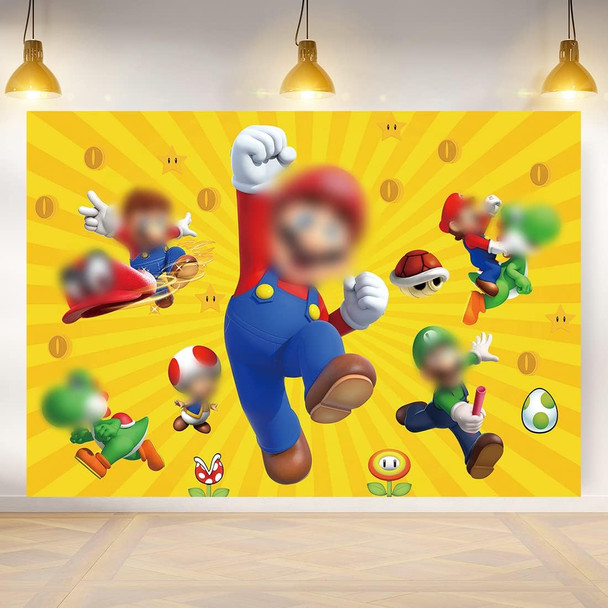Super Video Brothers Party Backdrop