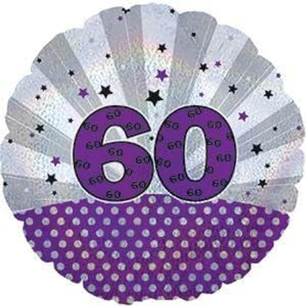 happy 60th Birthday Balloon purple silver