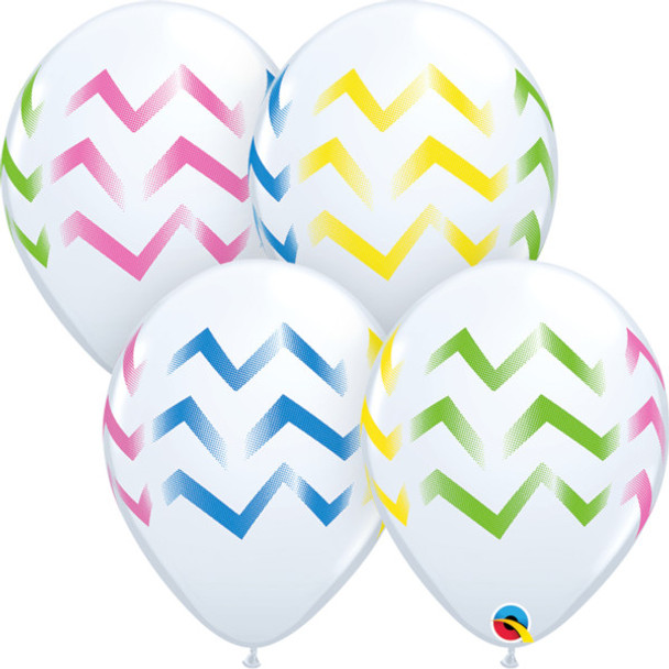Colorful Chevron Stripes Print Balloon