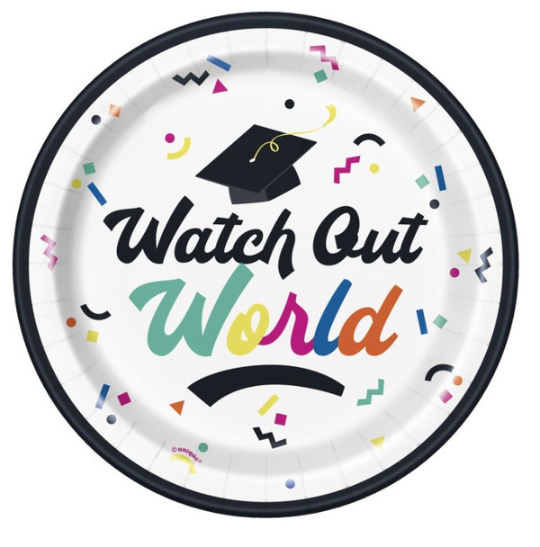Watch Out World Graduation Dessert Plates