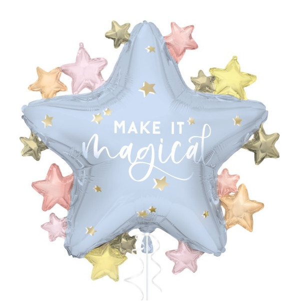 Dainty Unicorn Star Shaped "Make It Magical" Giant Foil Balloon 25.5"