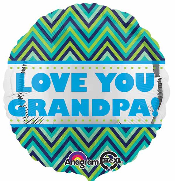 Chevron Design Love You Grandpa Foil Balloon