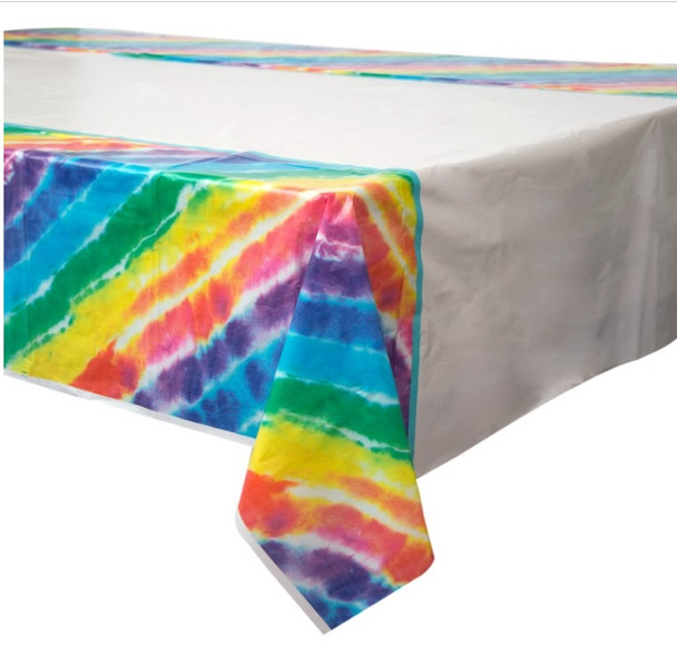 Tie Dye Rectangular Plastic Table Cover  54" x 84"