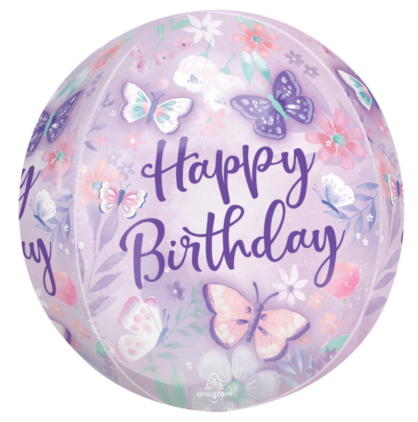 Happy Birthday Orbz Balloon Butterflies