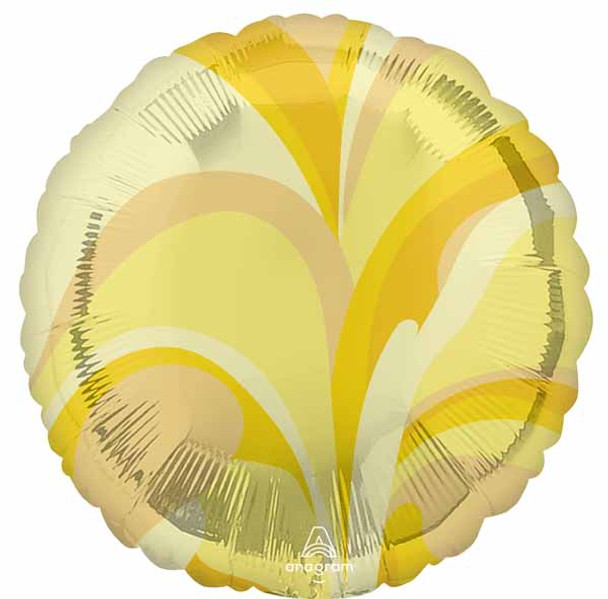 Vibrant Gold Macro Marble Round Foil Balloon