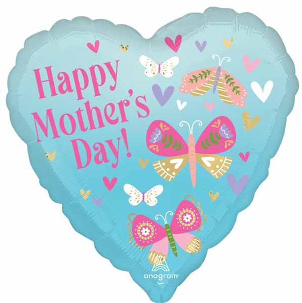 Happy Mother's Day Heart Shaped Foil Balloon
