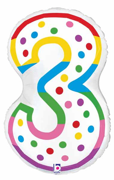 Birthday Candle Three Supershape Foil Balloon