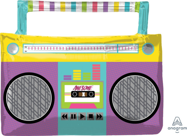 27" SuperShape Awesome Party Boombox Foil Balloon