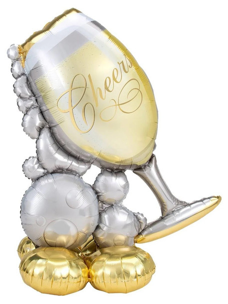 50" Giant Standing Champagne Glass Stand-Up Foil Balloon