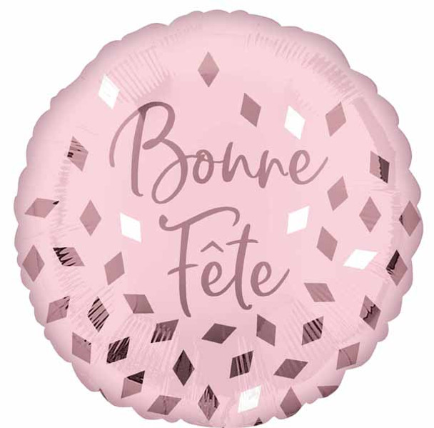Bonne Fete Blush 18" Round Foil Balloon