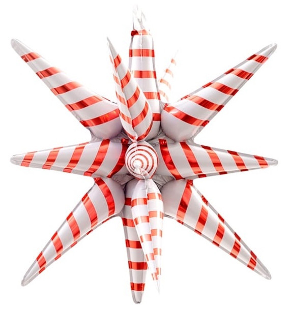 22" Exploding StarBurst Red/White Stripes Candy Cane