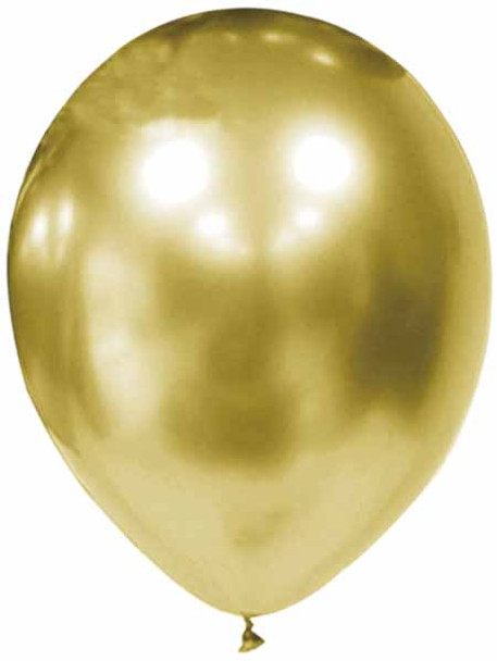 Chrome Gold 12" Latex Balloons Helium Quality 50/CT