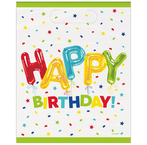 Happy Balloon Birthday Loot Bags 8/CT