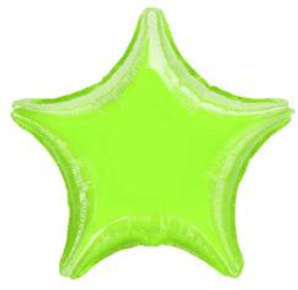 19" Star Shaped Solid Color Foil Balloon Lime Green
