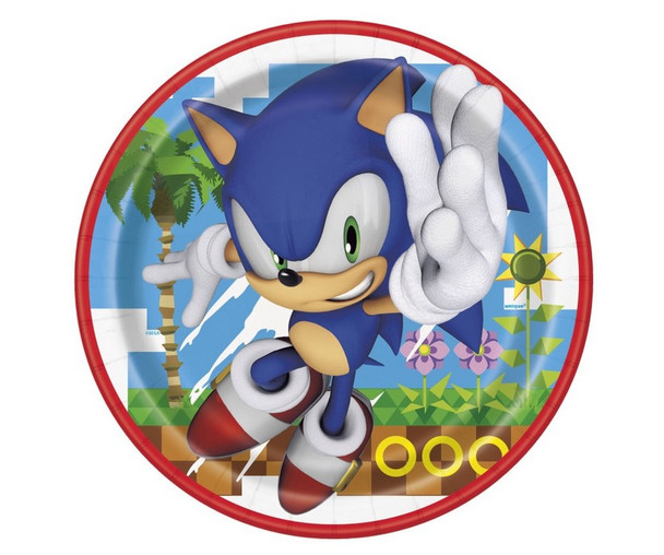 Sonic Birthday Party Dinner Size Paper plates