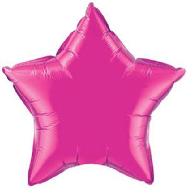 20" Star Shaped Solid Color Foil Balloon Magenta