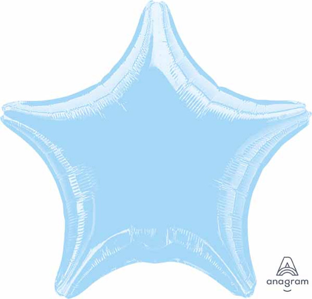 19" Star Shaped Solid Color Foil Balloon Pearl Pastel Blue