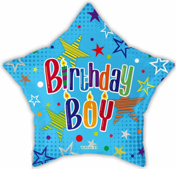 Birthday Boy Star Shaped Foil Balloon