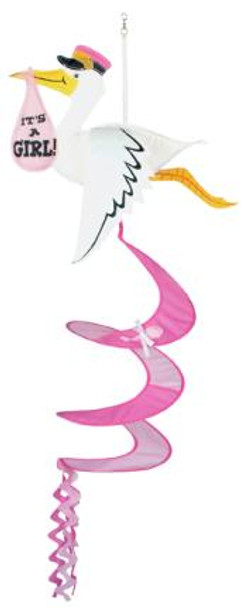 It's A girl Wind Spinner Stork Announcement Yard Decoration