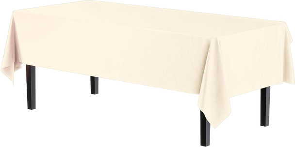 Ivory Off White Rectangle Table Cover Plastic