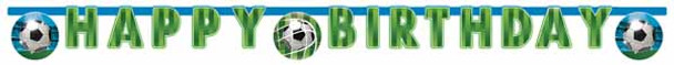 Die Cut Jointed Paper Banner Happy Birthday For Soccer Fans
