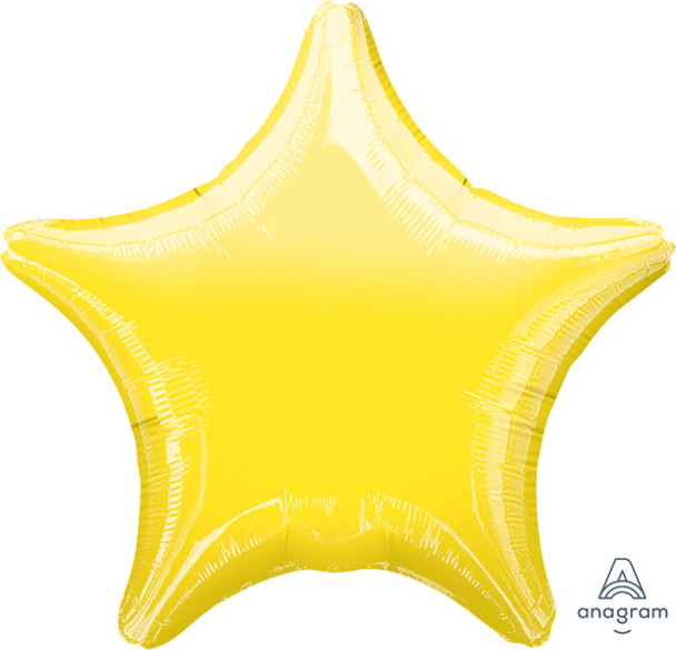 19" Star Shaped Solid Color Foil Balloon Metallic Yellow