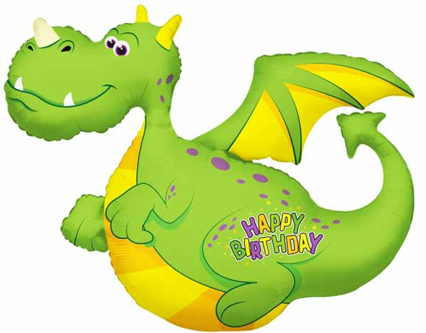 36" Green Dragon Birthday Foil Jumbo Balloon