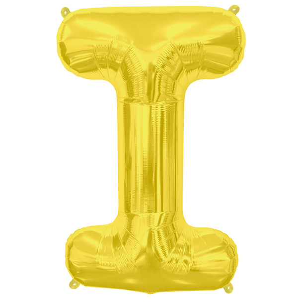 Jumbo Supershape Letter I Gold Foil Balloon