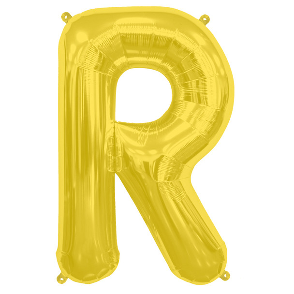 Jumbo Supershape Letter R Gold Foil Balloon