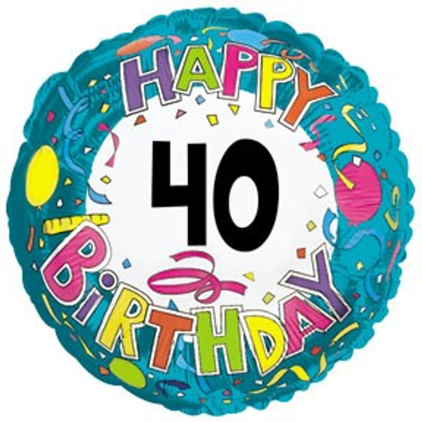 Happy 40th birthday balloon