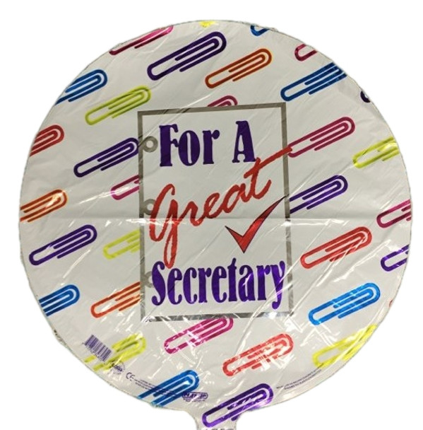 For a great secretary 18" Mylar balloon