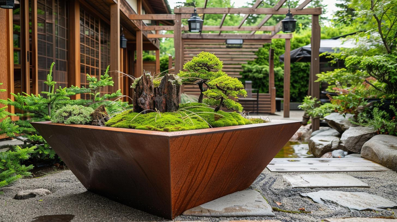 Driehoekige plantenbak