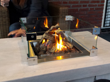 Vuurtafel met ingebouwde gasfles van propaan